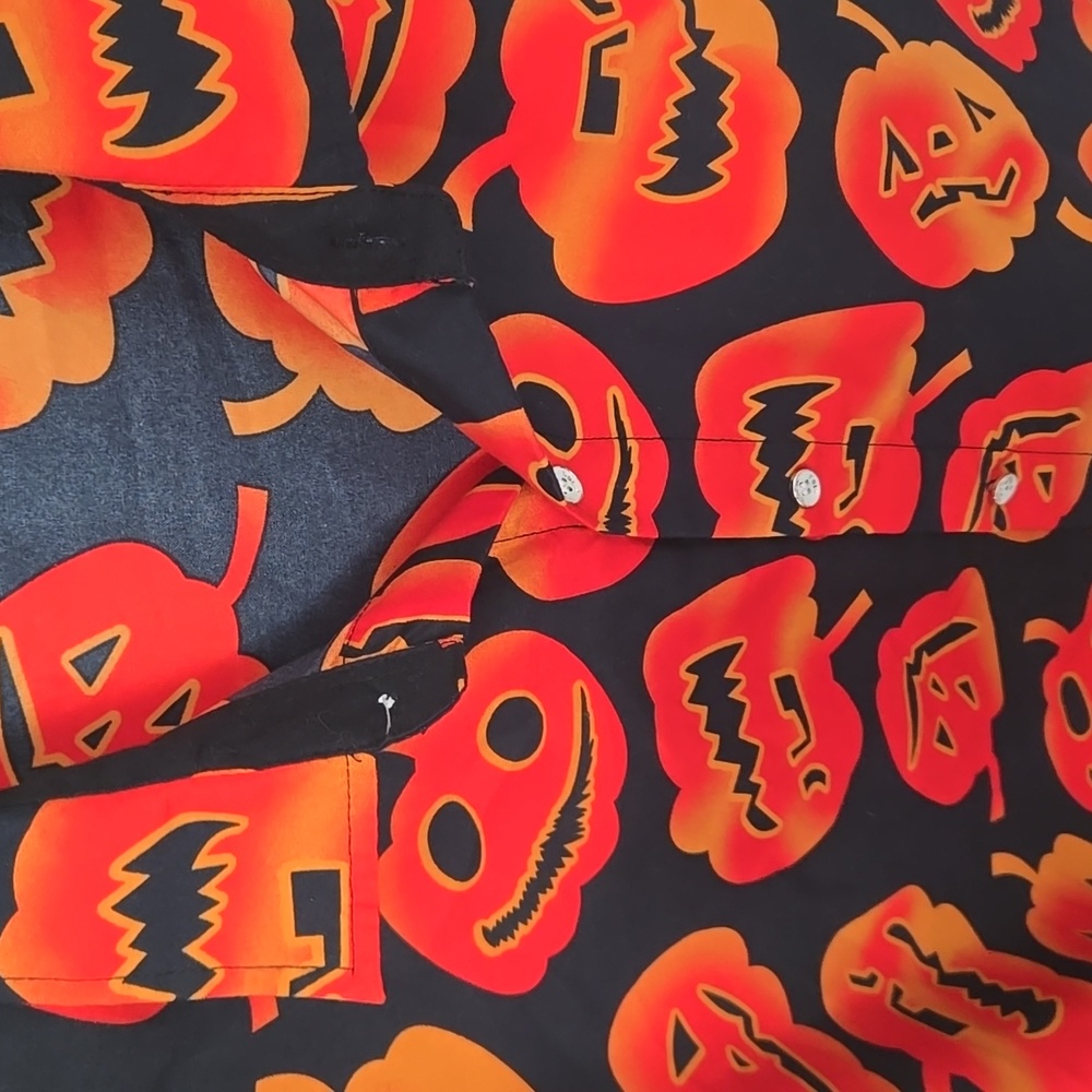 SSLR Halloween Pumpkin Print Men's Shirt - Picture 5 of 9